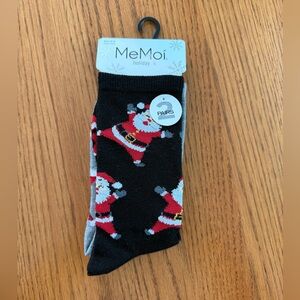 Holiday Santa Socks - Black & Gray